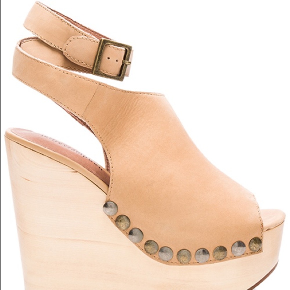 Jeffery Campbell ankle wrap wooded wedges!
